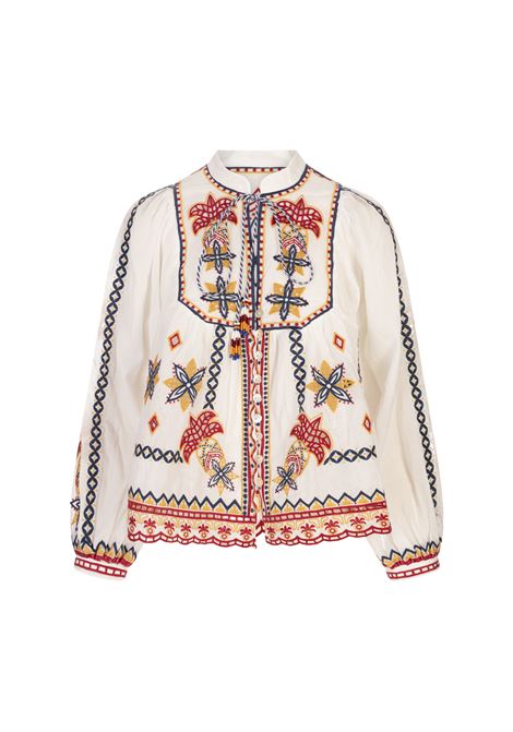Blusa Ricamata Off-White Marys Tiles FARM RIO | 332385MARYS TILES OFF-WHITE - 25073